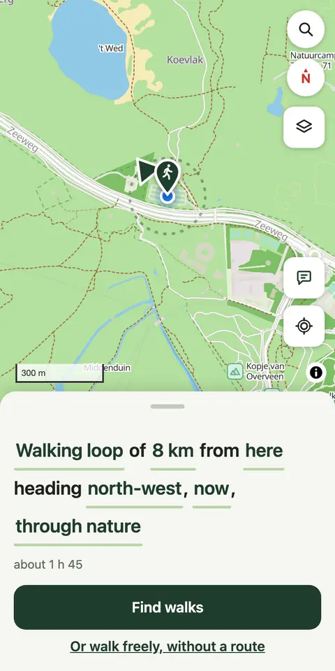 The sentence with heading north-west, an arrow around the start