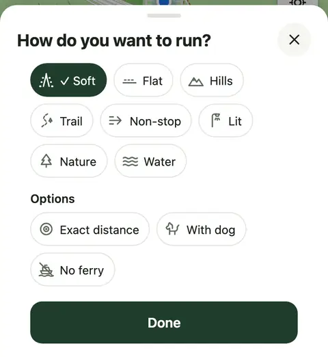 The sheet How do you want to run?, with what runners want